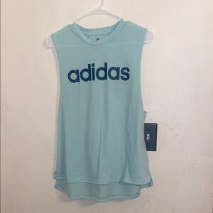 Adidas Blue Boxy Muscle Tee Sleeveless